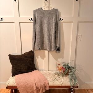 Gray Hand Knit Paka Alpaca Sweater